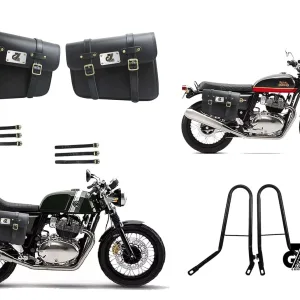 Кожаные сумки чёрного цвета + рамки G-Ganrazo для Interceptor / GT 650